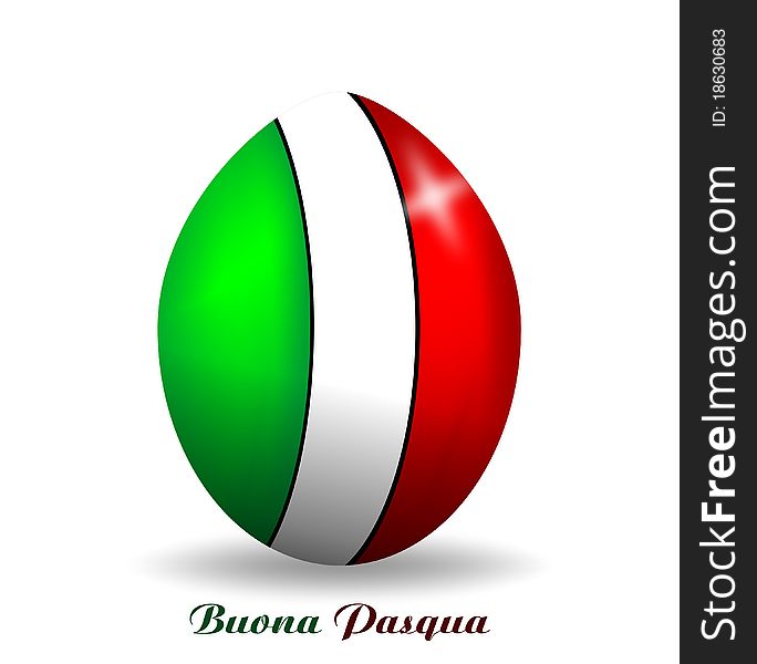 Easter egg with the colors of the Italian flag in vector. Easter egg with the colors of the Italian flag in vector