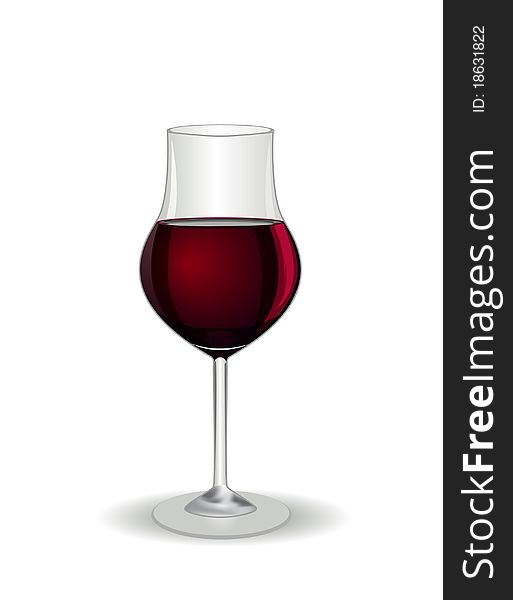 Isolated  glass with red wine. Isolated  glass with red wine