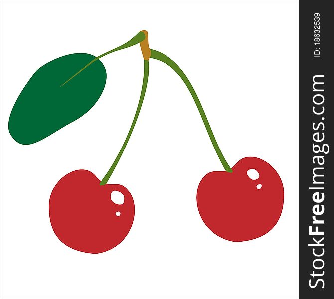 Red Cherry Fruit Illustration