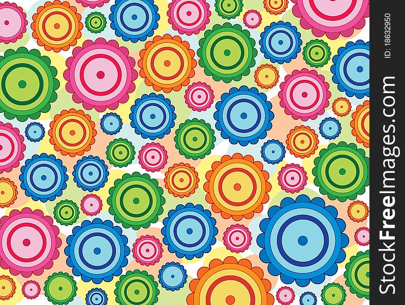 Colorful background - abstract round flowers. Colorful background - abstract round flowers