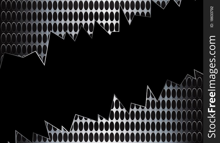 Black hole in grunge metal, Uneven diffuse lighting version. Design component