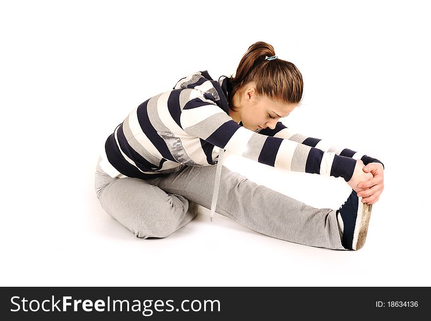 Girl Doing Fitness Isolated