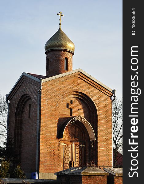 Christian chapel of red brick