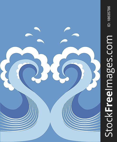 Vector blue waves decoration for design. Vector blue waves decoration for design