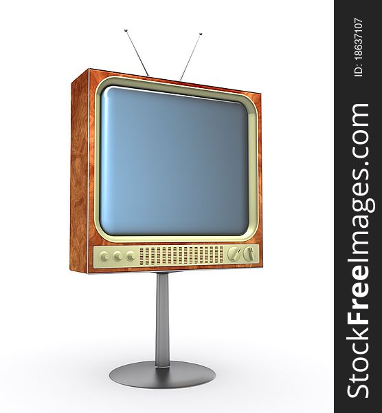 Retro TV - 3d rendered on white