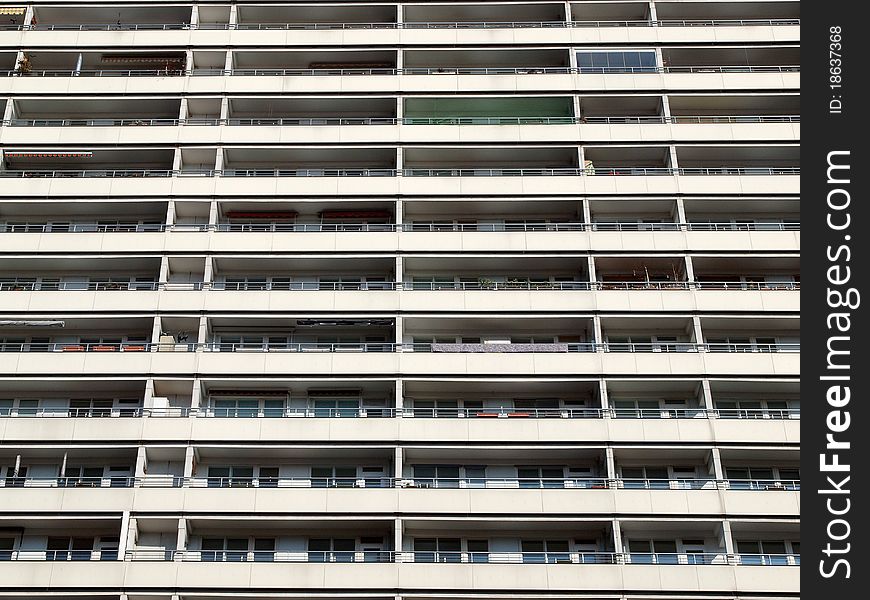 One with balconies scattered front. One with balconies scattered front
