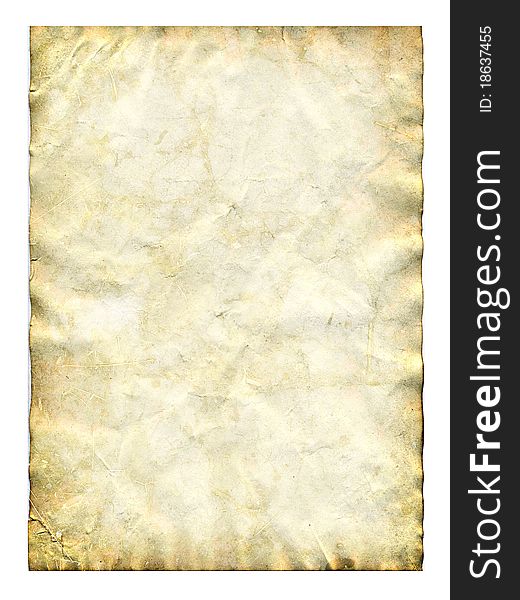 Old Paper Isolated On White