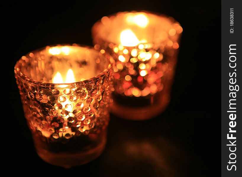 Candle In Dark Room