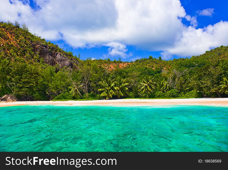 Tropical beach at Seychelles - nature background