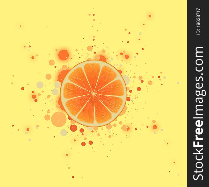 Abstract yellow background - orange with dots