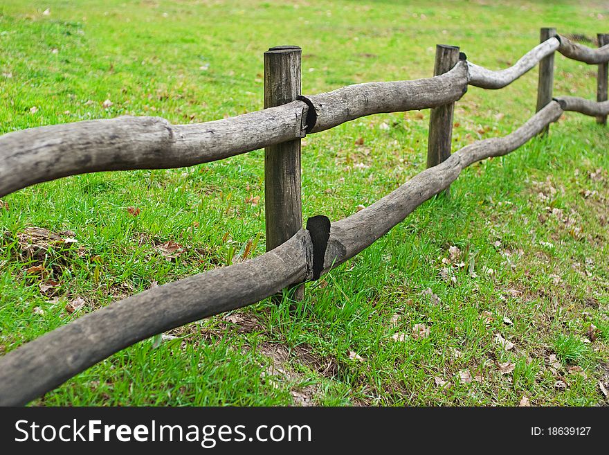 Old wooden fence on the farm