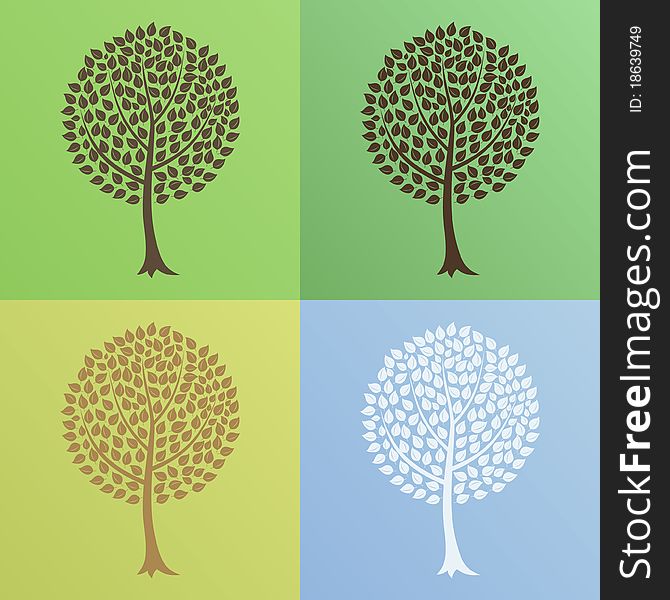 Tree at various times year. A illustration. Tree at various times year. A illustration