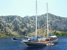 Yacht In Aegean Sea Stock Photography