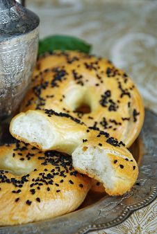 Bagel With Nigella Stock Photo Bagel With Nigella Stock Photo
