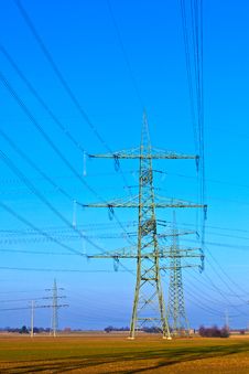 High Voltage Tower On A Background With Sky Stock Photo High Voltage Tower On A Background With Sky Stock Photo