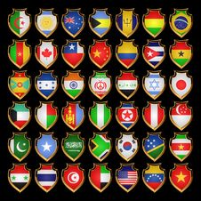Flags-badges. Stock Image