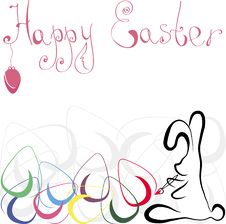 Easter Bunny And Easter Eggs Royalty Free Stock Photo
