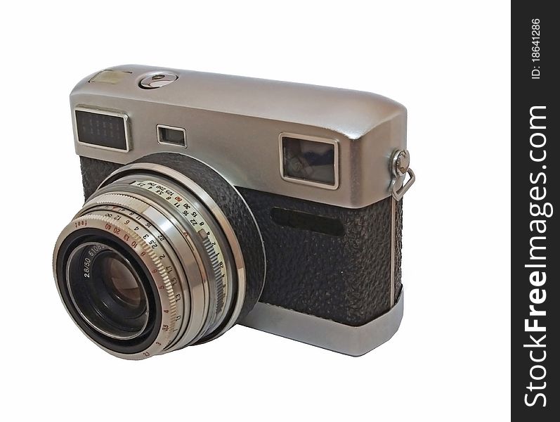 Isolated picture of an old camera