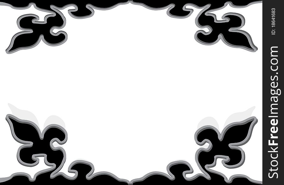 Black decorative ornament isolated on white