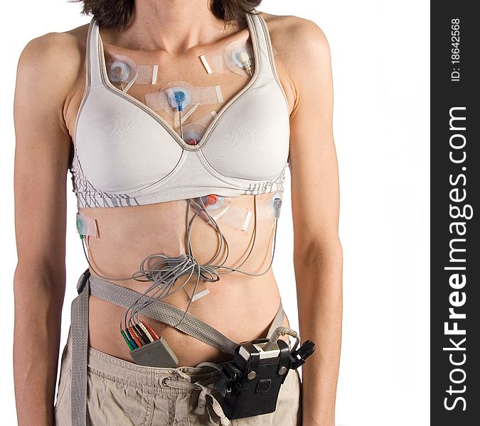 Heart Monitor Attached To Female Patient
