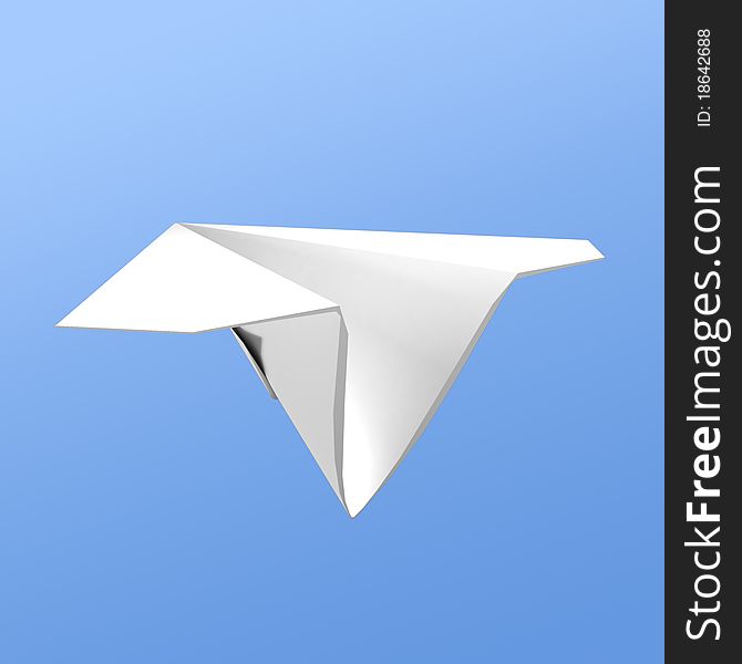 Paper airplane against the blue sky