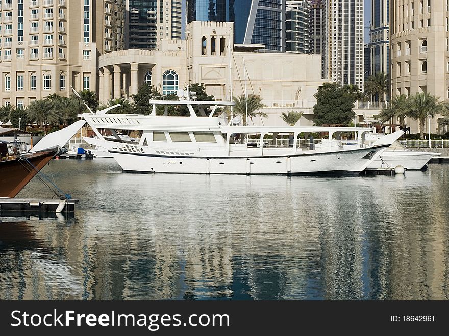 A modern version of the traditional Dow boat in the Arabian gulf. A modern version of the traditional Dow boat in the Arabian gulf