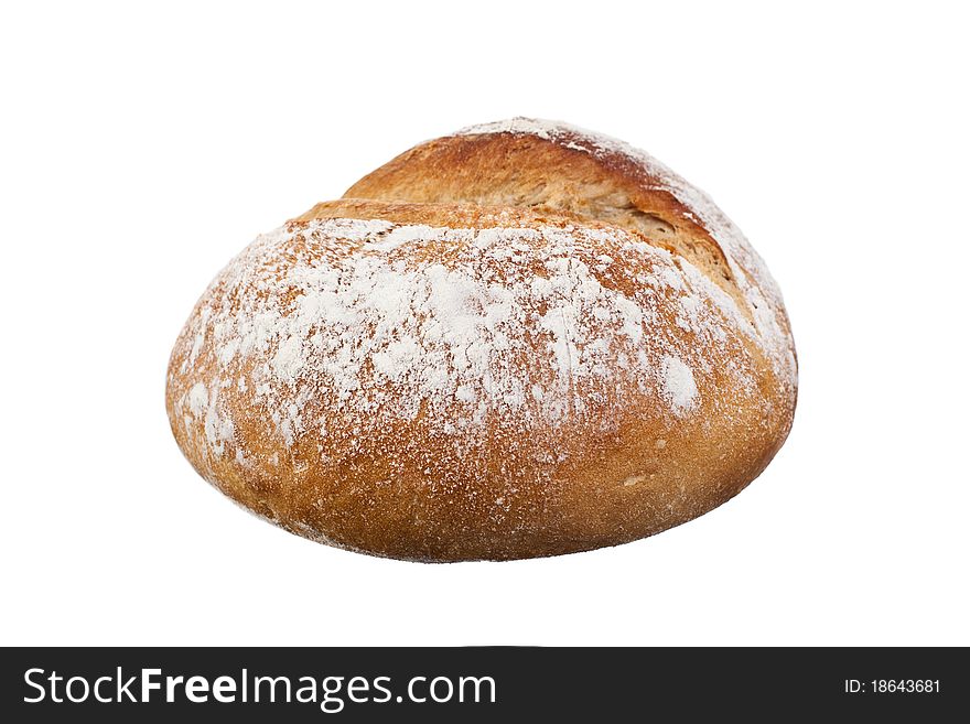 Round Bread isolated on white