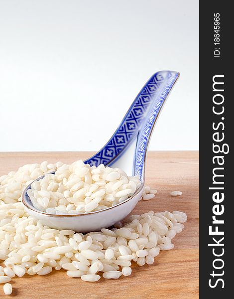 Rice And Porcelain Spoon