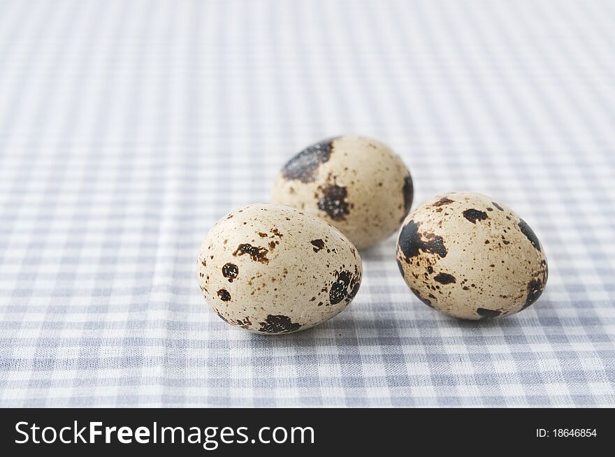 Quail eggs on a table