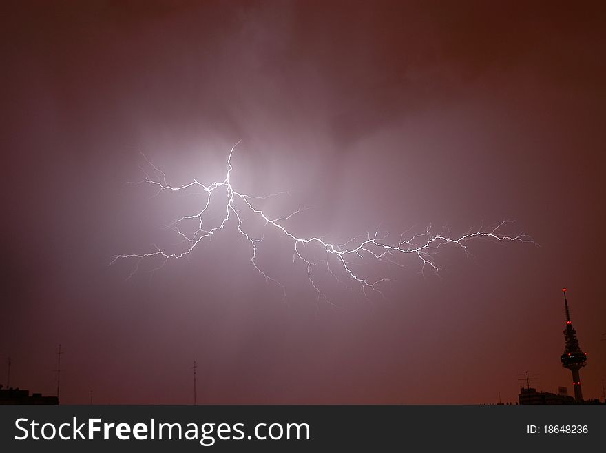 Lightning shot during a thunderstorm. Lightning shot during a thunderstorm