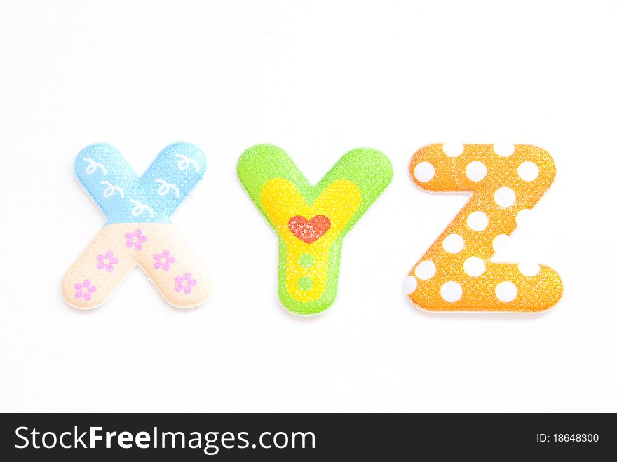 Alphabet beautiful on white background. Alphabet beautiful on white background