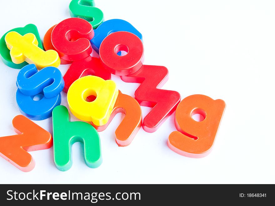 Plastic Letters On White Background