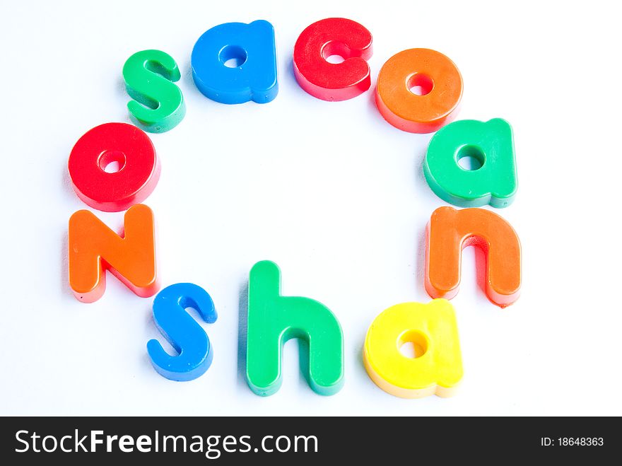 Plastic Letters On White Background