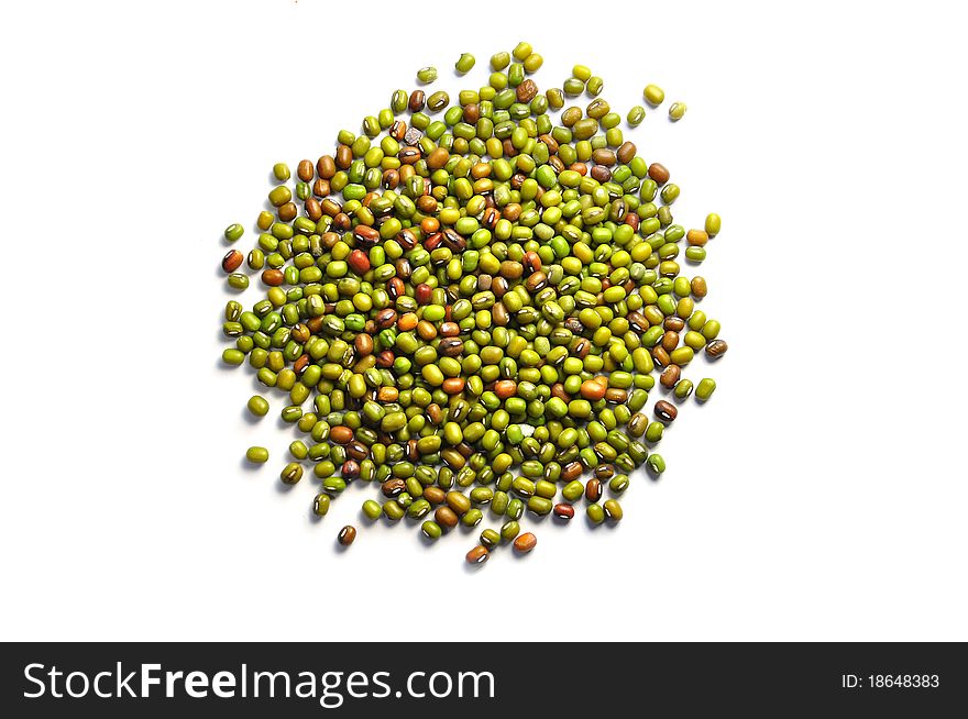 Isolated group of green beans