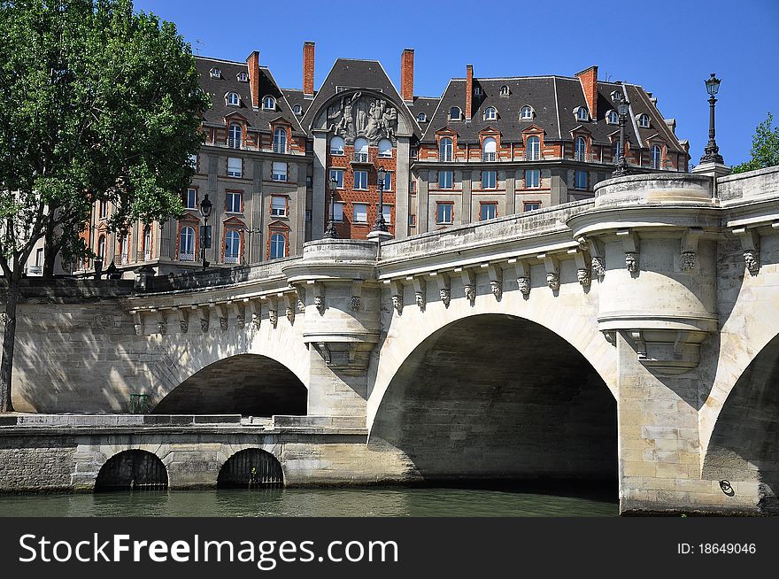 Shot of pont du carrousel in paris france