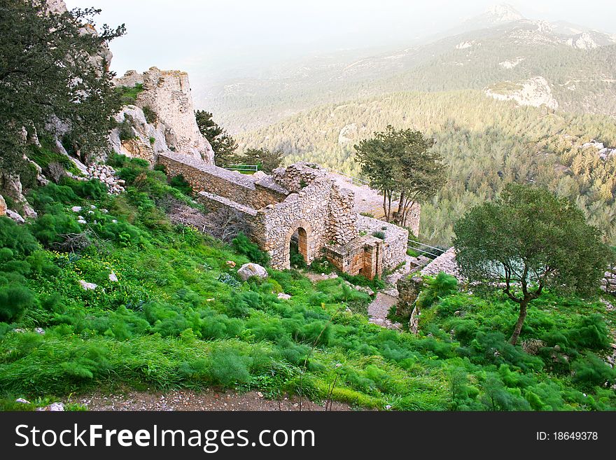 Kantara castle in Northern Cyprus.The origins of the castle go back to the 10th century.