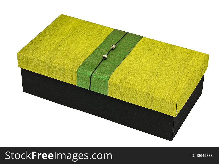 Green silk box on white back ground. Green silk box on white back ground.