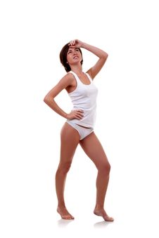 Woman In White Shirt And Underwear Royalty Free Stock Photos