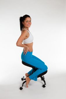 Woman Sitting Straigt On Orthopedic Chair Royalty Free Stock Image Woman Sitting Straigt On Orthopedic Chair Royalty Free Stock Image