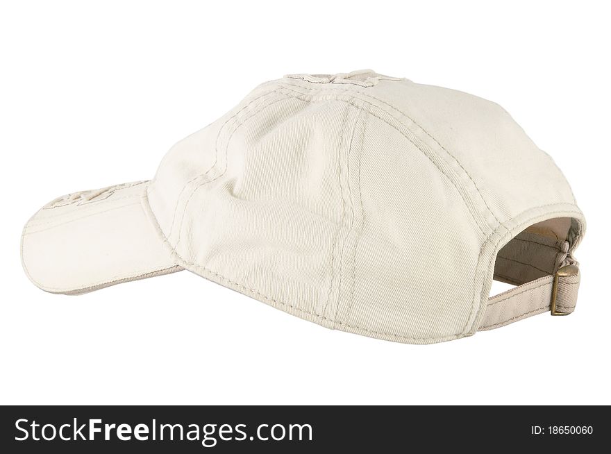 Baseball cap from jeans fabric isolated on a white background