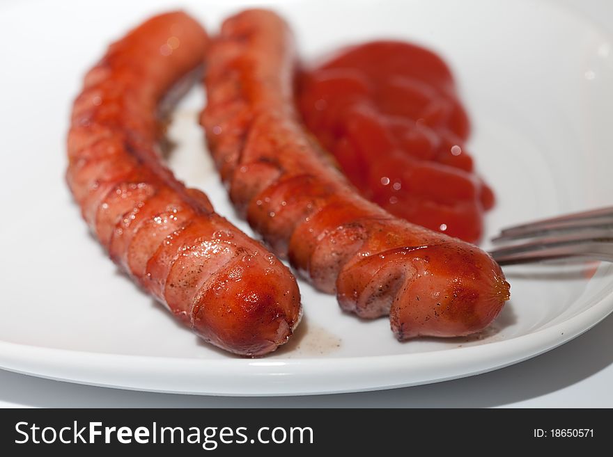Grilled Sausages for Breakfast, the close uo