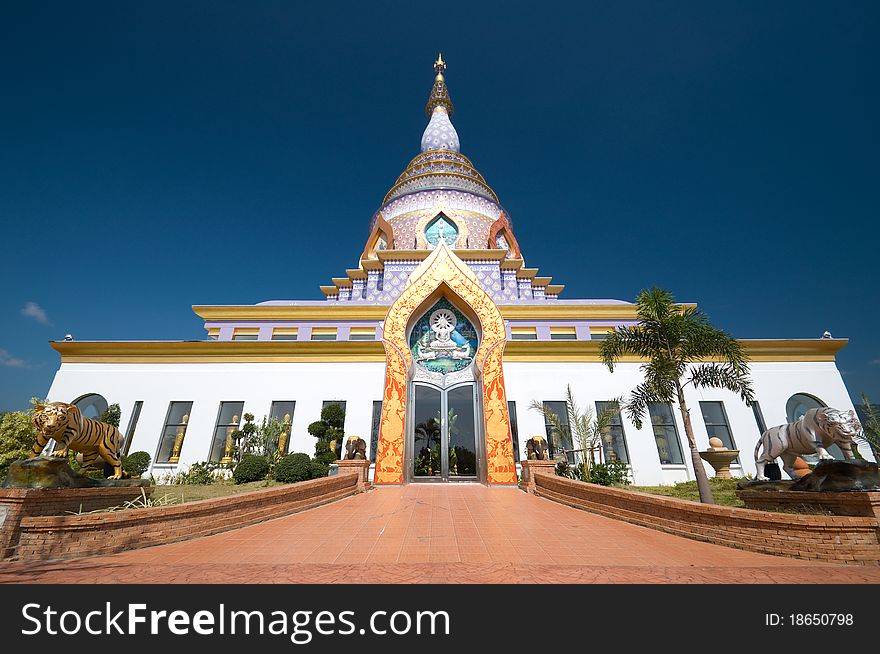 Beautiful pagoda at Wat ThaTon Chiang Rai province Thailand