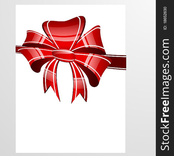 Red bow on a white background - illustration