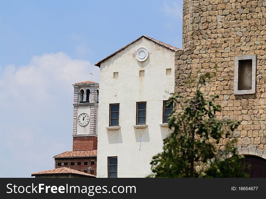 Italian Buildings With Clocktower