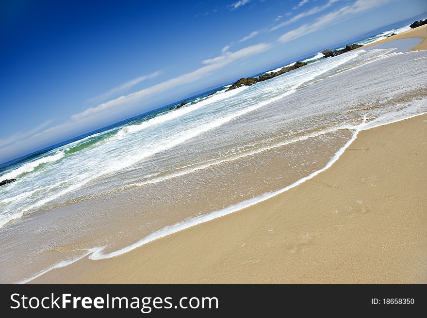 Empty beach on a beautiful tropical island