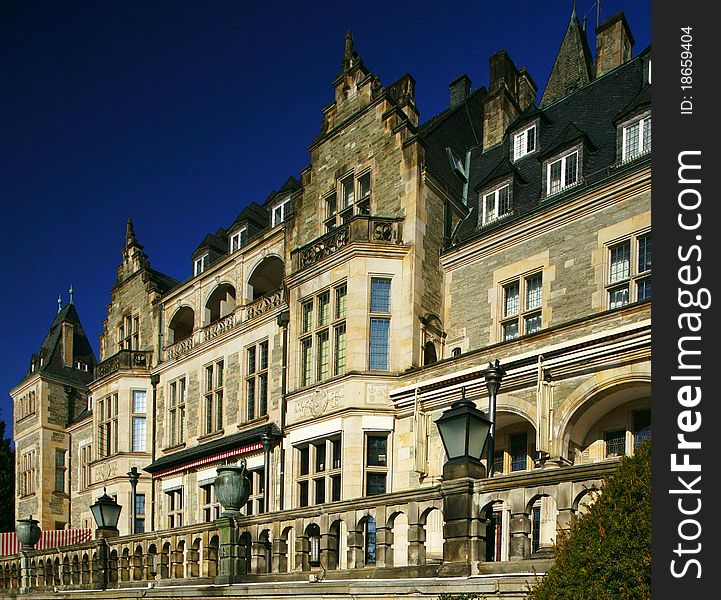 Kronberg Palace, near Frankfurt, Germany, once the residence of Germany's Emperor Frederic III and his British wife Victoria, today is one of Europe's top hotels.