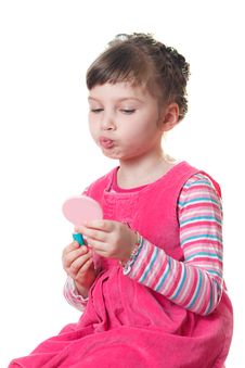 Little Girl With Lipstick Royalty Free Stock Images Little Girl With Lipstick Royalty Free Stock Images