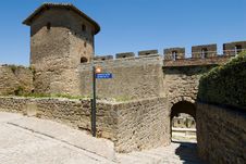 Tower And Gate Of Carcassonne Chateau Stock Image
