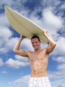 Muscular Surfer Dude Royalty Free Stock Images Muscular Surfer Dude Royalty Free Stock Images