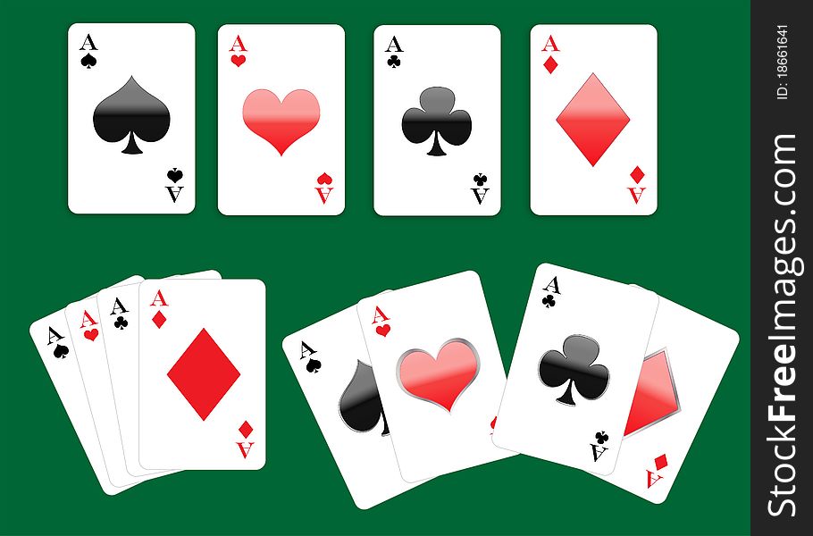 Four Aces Playing Cards Set